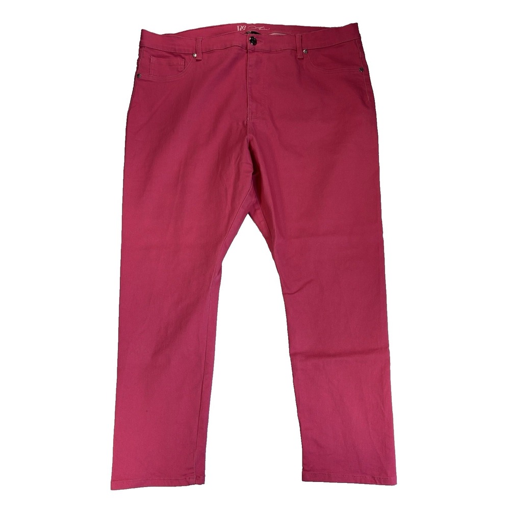 DG2 Diane Gilman Women's 22W Barbie Pink Stretch Seamless Ankle‎ Denim Jeans
